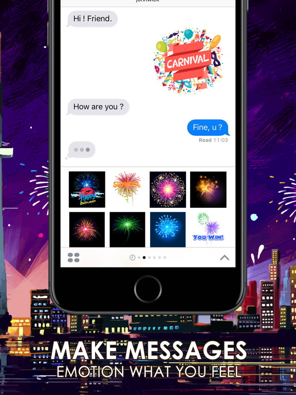 Screenshot #5 pour Fireworks Emoji Stickers Keyboard Themes ChatStick