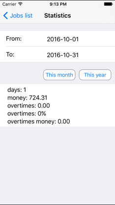 Overtime Calc Lite screenshot 5