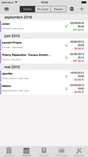 feuille de temps, mes horaires iPhone Captures Décran 3