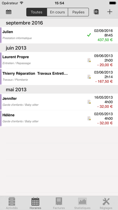 Screenshot #3 pour Feuille de temps, mes horaires