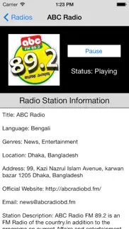 bangladesh radio live player (bengali / bangla stations) iphone screenshot 2