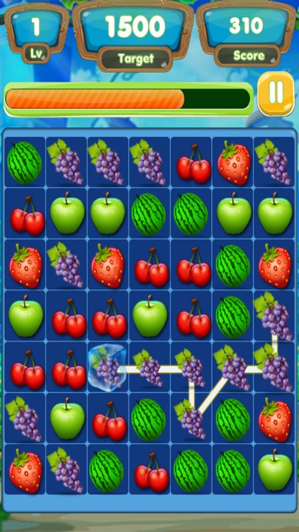 Crazy Fresh Fruit Match-3 Line