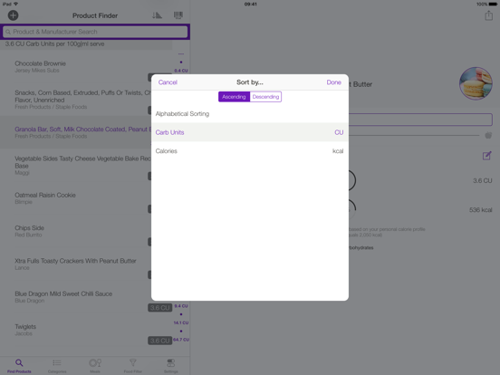 Food & Drink Carb Counter iPad screenshot 2 - Medical app