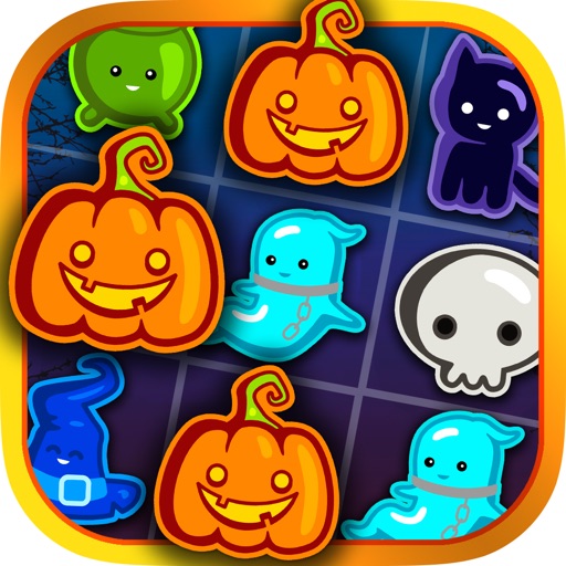 Cats & witches Halloween crush bubble game of zombies icon