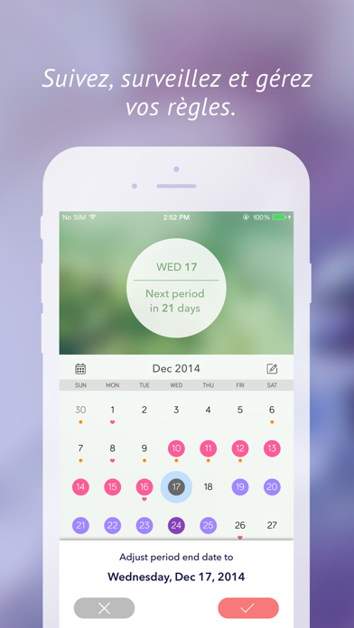 Screenshot #2 pour Period Tracker: Monthly Cycles
