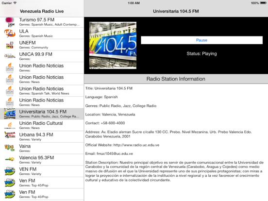 Screenshot #4 pour Venezuela Radio Live Player (Caracas / Spanish / español)