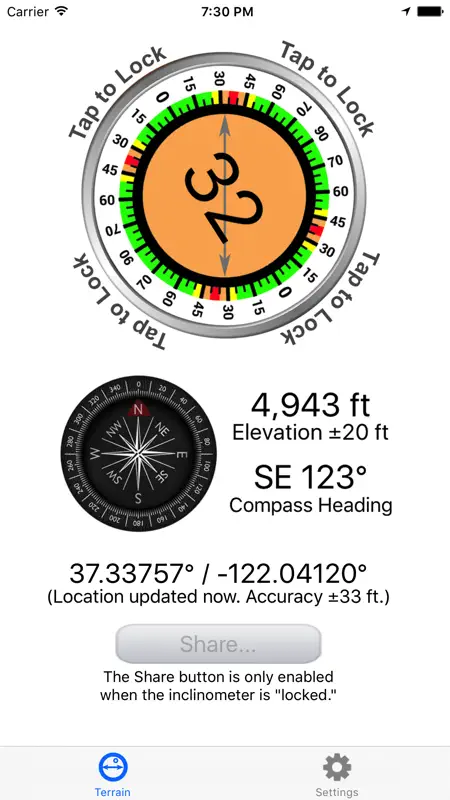 Avalanche Inclinometer screenshot 3 of 4