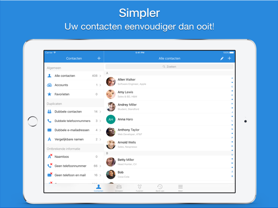 Simpler - Contacts Manager iPad app afbeelding 1