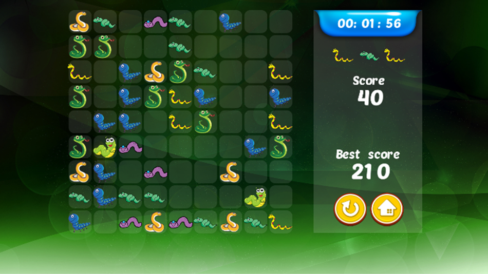 #1. Rolling Snake Slithering In Square Match 5 Puzzle (iOS) 由: Perachai Wongsinwises