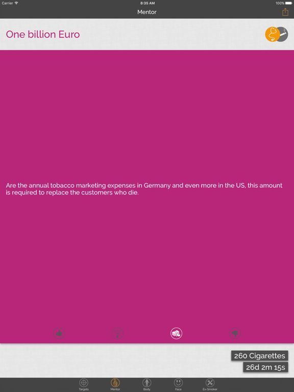 Smokerstop iPad screenshot 1 - Health & Fitness app