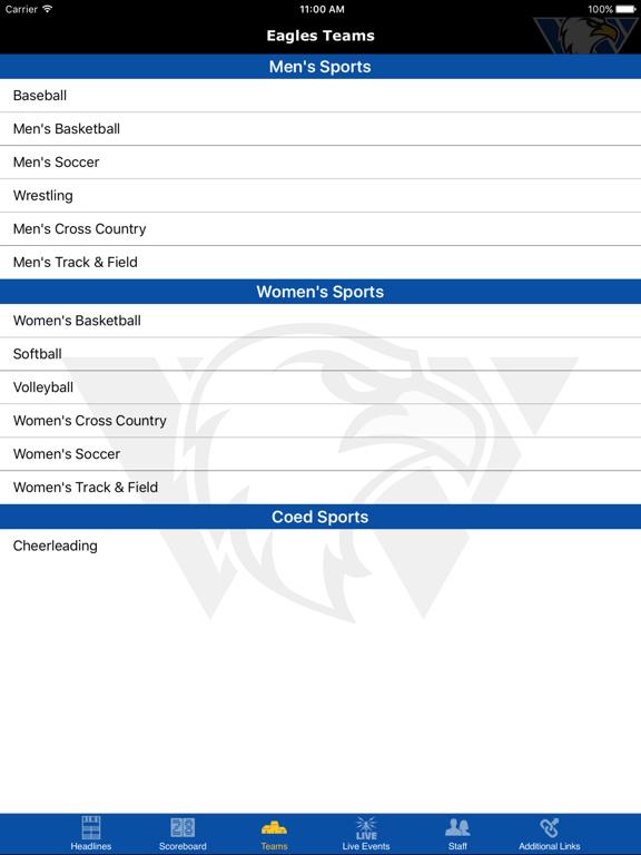 Williams Baptist University iPad screenshot 4 - Sports app