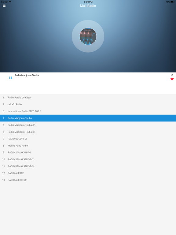 Mali Radio Station: Malian FM iPad screenshot 4 - Music app