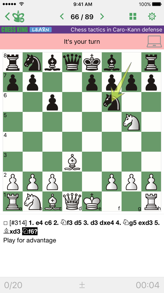 #1. Chess Tactics. Caro-Kann Def. (iOS) 由: Chess King