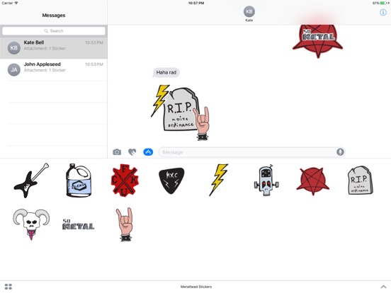 Screenshot #4 pour Metalhead - iMessage Stickers
