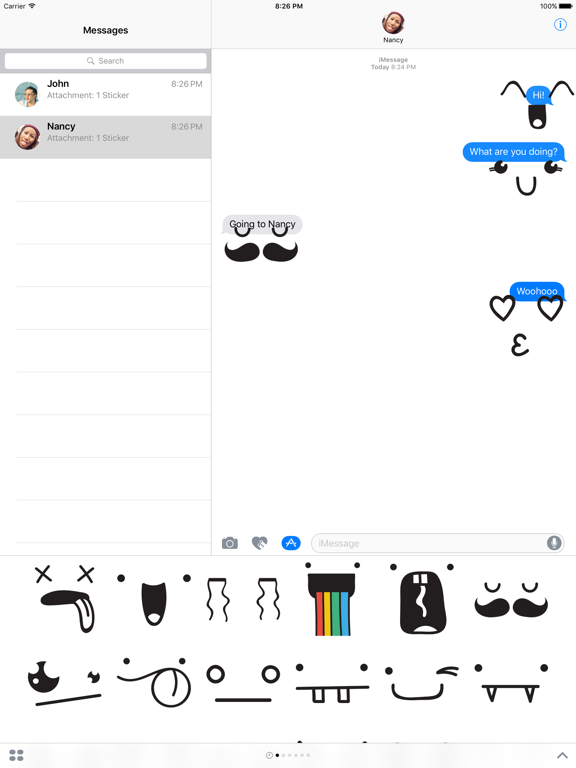 Screenshot #4 pour Emo Face Stickers for iMessage – Cute Kawaii