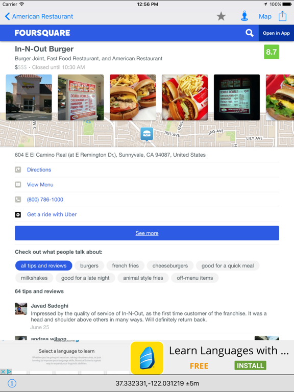 Screenshot #6 pour Nearby Food - Restaurant Finder Lite