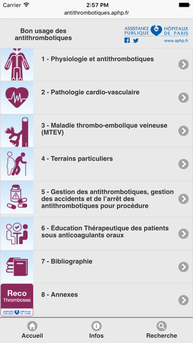Screenshot #2 pour Reco Thromboses AP-HP
