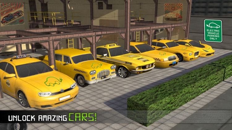 Electric Car Taxi Driver 3D Simulator: City Auto Drive to Pick Up Passengers