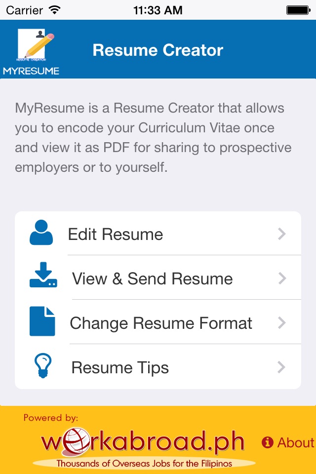 MyResume Resume Creator screenshot 2