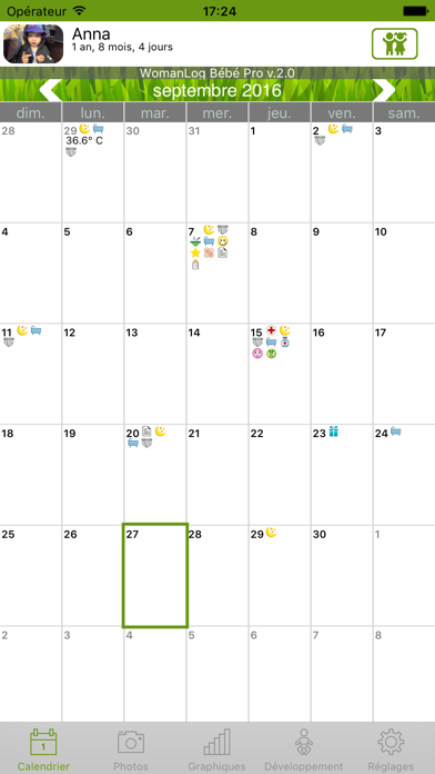 Screenshot #1 pour Calendrier WomanLog bébé Pro