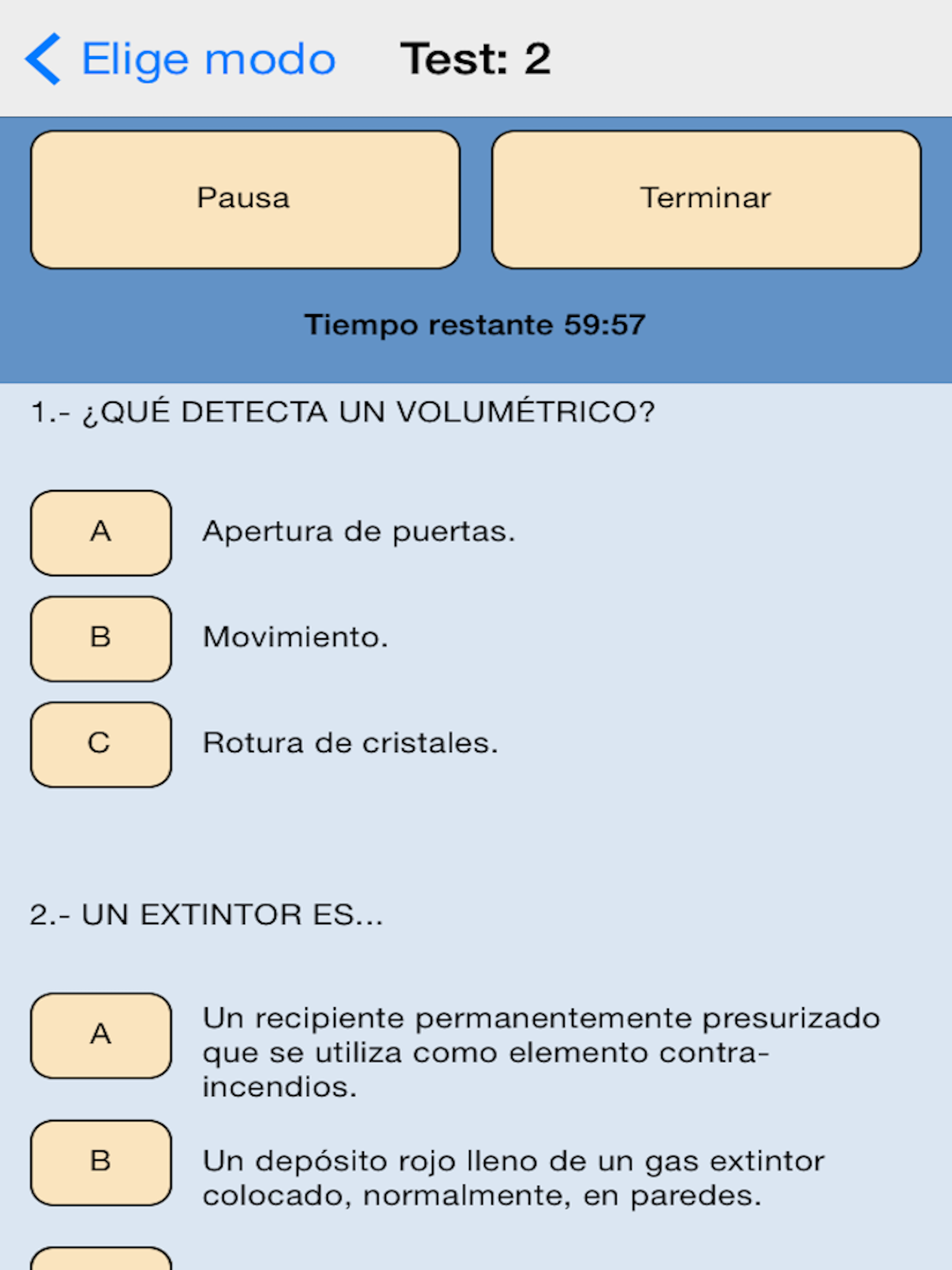 Vigilante de Seguridad Test screenshot 8