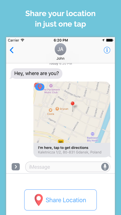Screenshot #1 pour Share Location - Share location with your friends