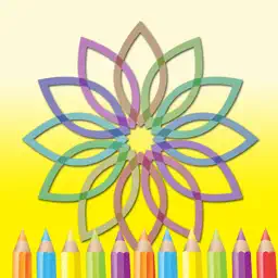 Adult mandalas coloring book therapy app icon