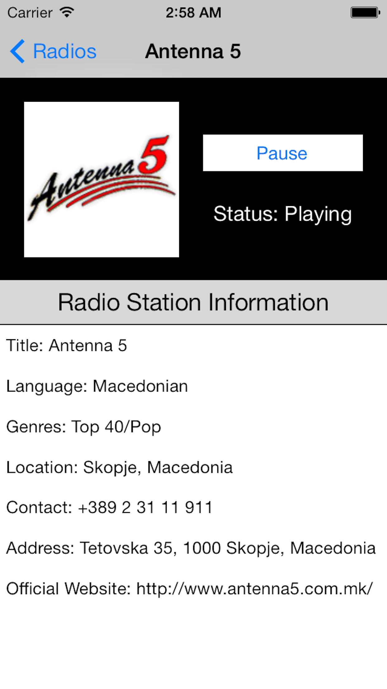 Macedonia Radio Live Player (Macedonian / Македонија / македонски јазик радио)