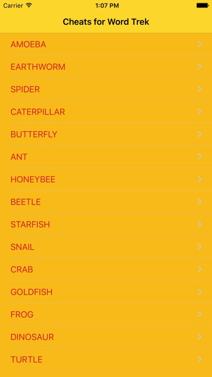 Cheats for Word Trek
