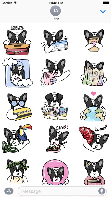 Frenchie Travel Stickers by Yeah Bunny