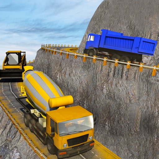 Hill Construction Crane Operator & Truck Driver 3D icon