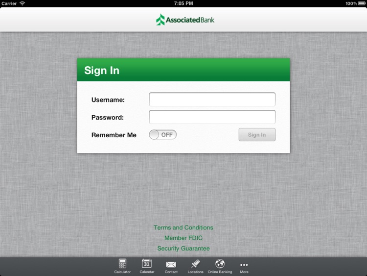 Associated Bank Mobile iPad