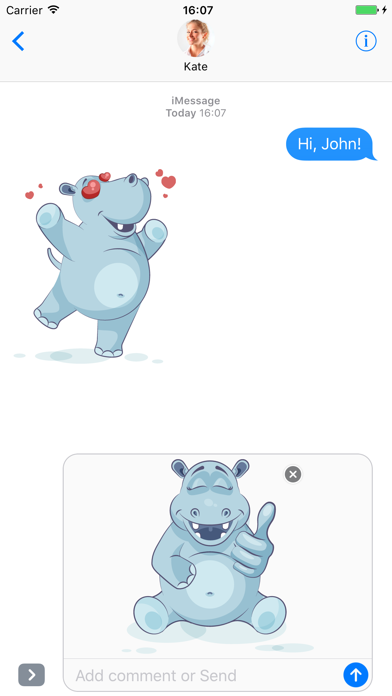 Screenshot #2 pour Hippopotamus - Stickers pour iMessage