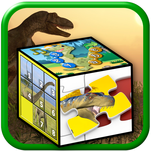 Kids dinosaur puzzles and number games icon
