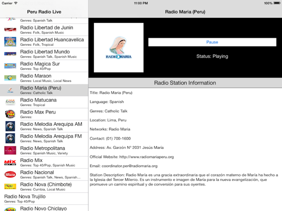 Screenshot #4 pour Peru Radio Live Player (Lima / Spanish / Perú)