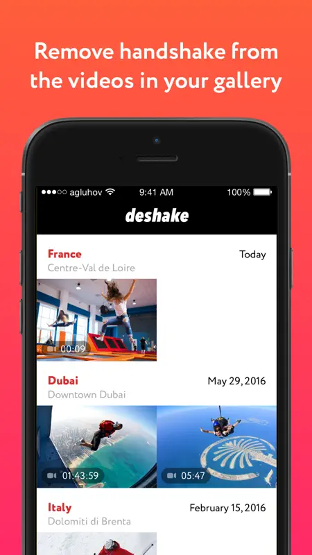 Deshake - ぶれを取り除くビデオの自動手ぶれ補正 screenshot 1 of 2