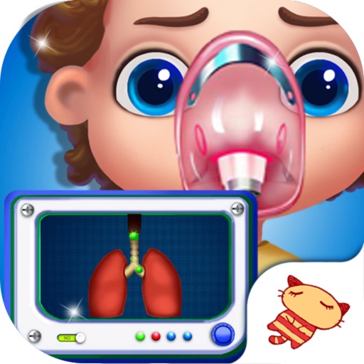 Cartoon Baby's Lungs Cure Icon
