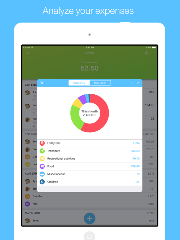 Cospender - Split Expenses iPad screenshot 5 - Finance app