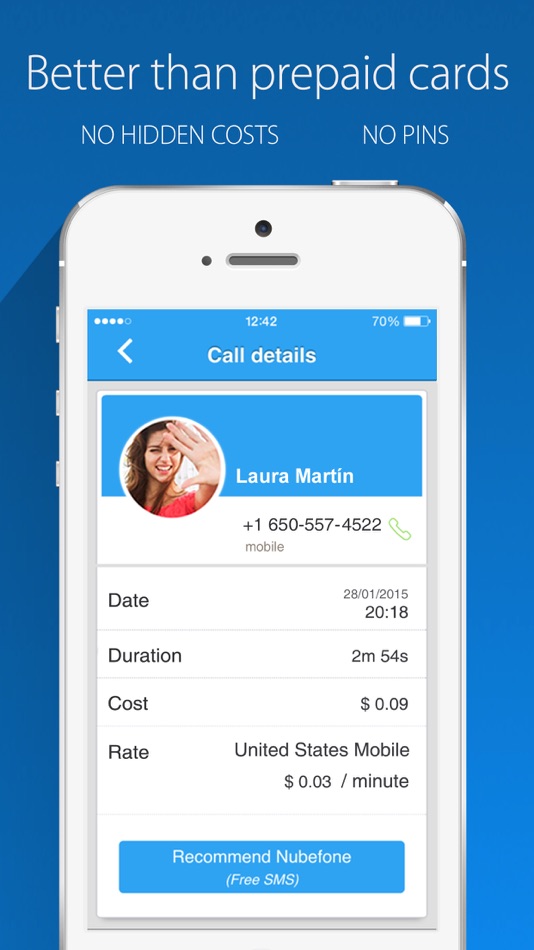 #5. Nubefone: Low-cost international and local calls (iOS) 由: Peoplecall