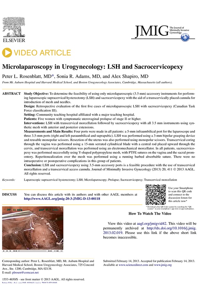 Journal of Minimally Invasive Gynecology (JMIG) screenshot 3