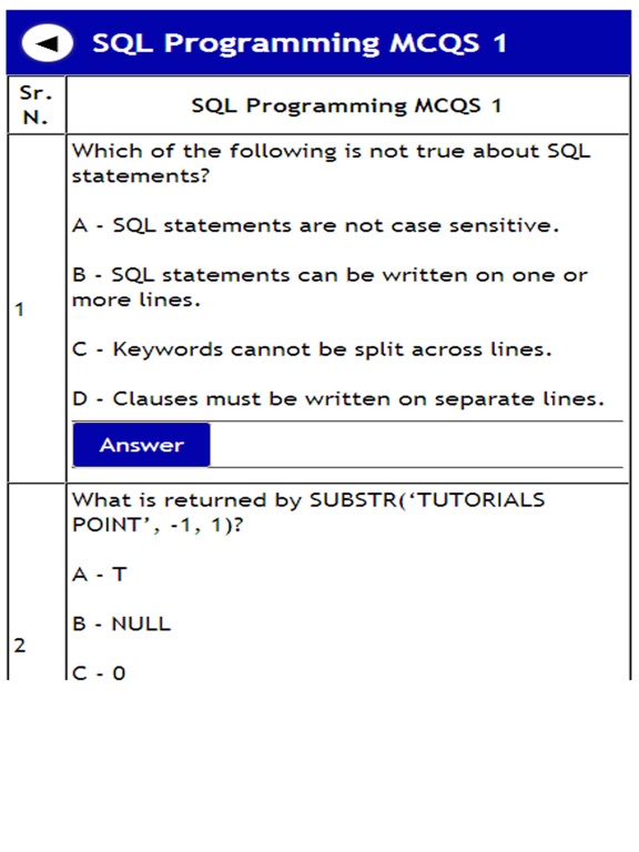 SQL programming tutorial iPad screenshot 3 - Education app