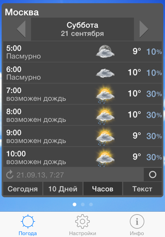 Скриншот из ClassicWeather