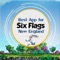 The premier Six Flags New England Guide app includes visitor info, rides, theme parks, water parks, kids rides, shows, hotels, shopping, dining, park hours, attractions, photo gallery, poi search, translator, world clock