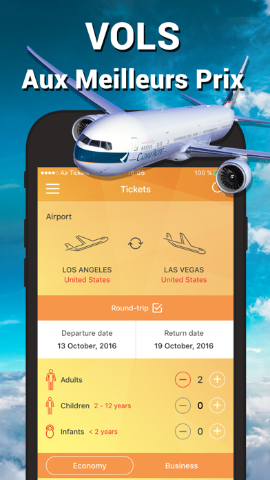 Screenshot #1 pour Vols Pas Chers - Billet D'avion pas Cher dès 19€!