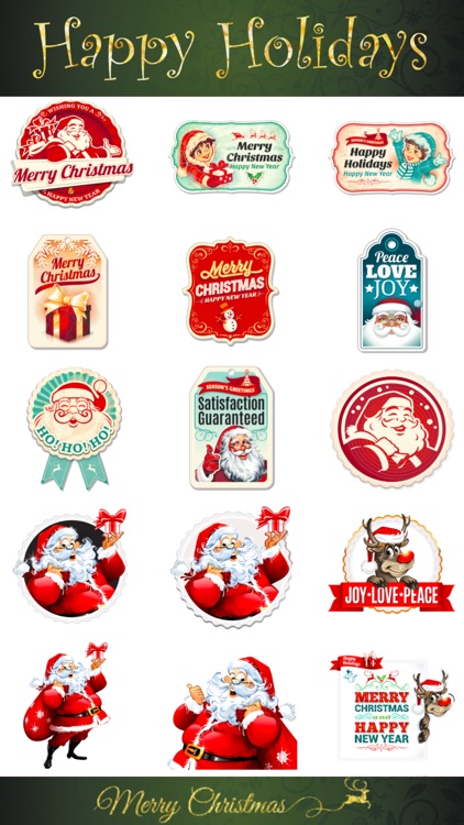 Merry Christmas & Happy New Year Vintage Stickers screenshot-3