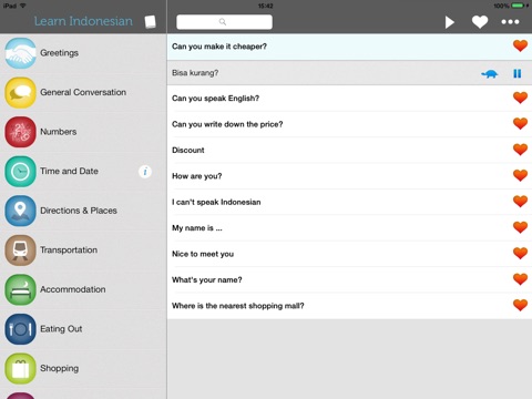 Learn Indonesian - Phrasebook for Travel in Indonesia, Bali, Java, Sumatra, Lombok and the Gili Island iPad Learn Indonesian - Phrasebook for Travel in Indonesia, Bali, Java, Sumatra, Lombok and the Gili Island iPad