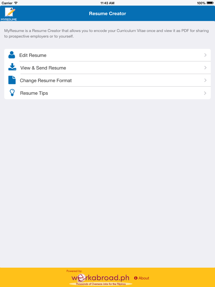 MyResume Resume Creator