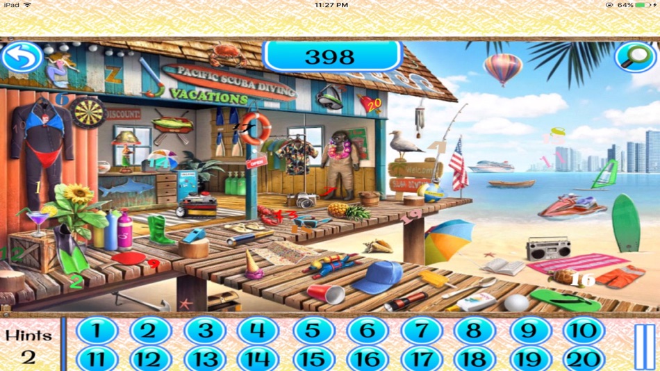 #5. Free Hidden Object Games:Seaside Hidden Numbers (iOS) Podle: rinku patel
