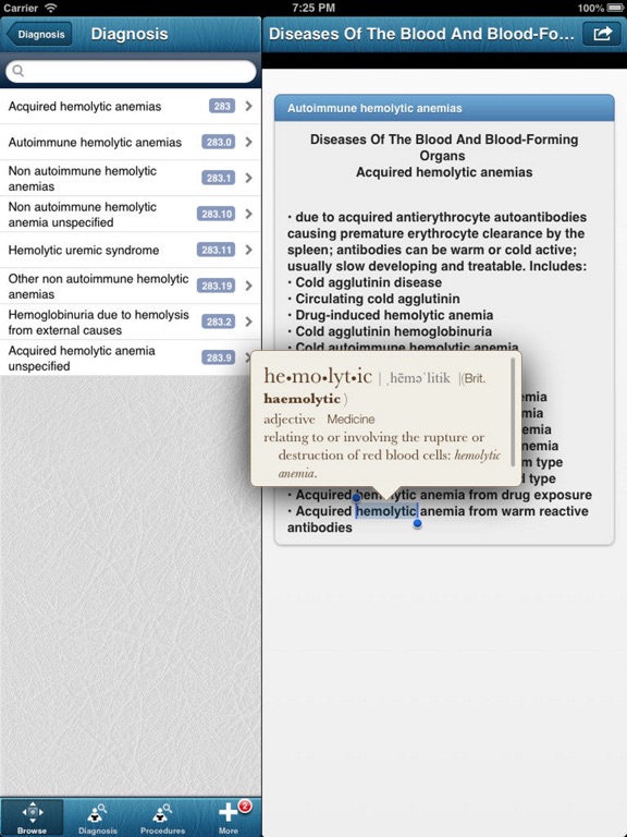 Screenshot #1 for Diseases, Illnesses, Injuries