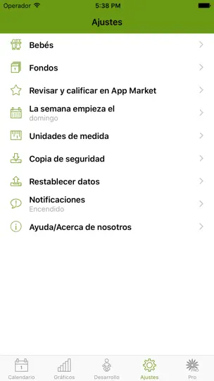 Captura de pantalla de Calendario WomanLog Baby en iPhone 5